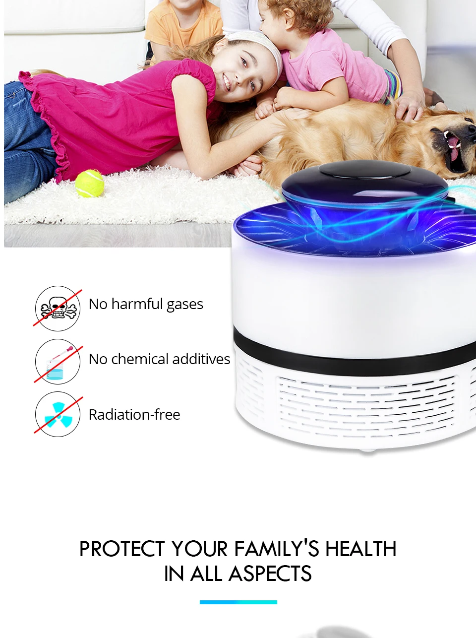 EeeToo USB Electric Mosquito Killer Lamp Photocatalysis Mute 5V Anti Mosquito Trap LED Night Light Lamp Bug Zapper Insect Killer (10)