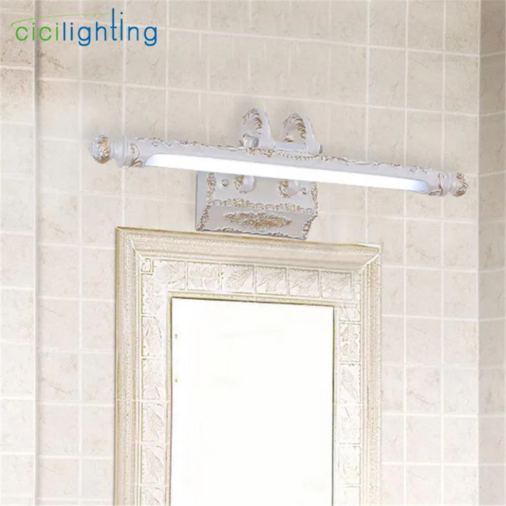 110 V-240 V 9 W 68 cm الأوروبية مرآة حمام ليد أضواء خمر الرجعية المرحاض المطبخ إضاءة الخزانة دوران تصميم الذهب الأبيض