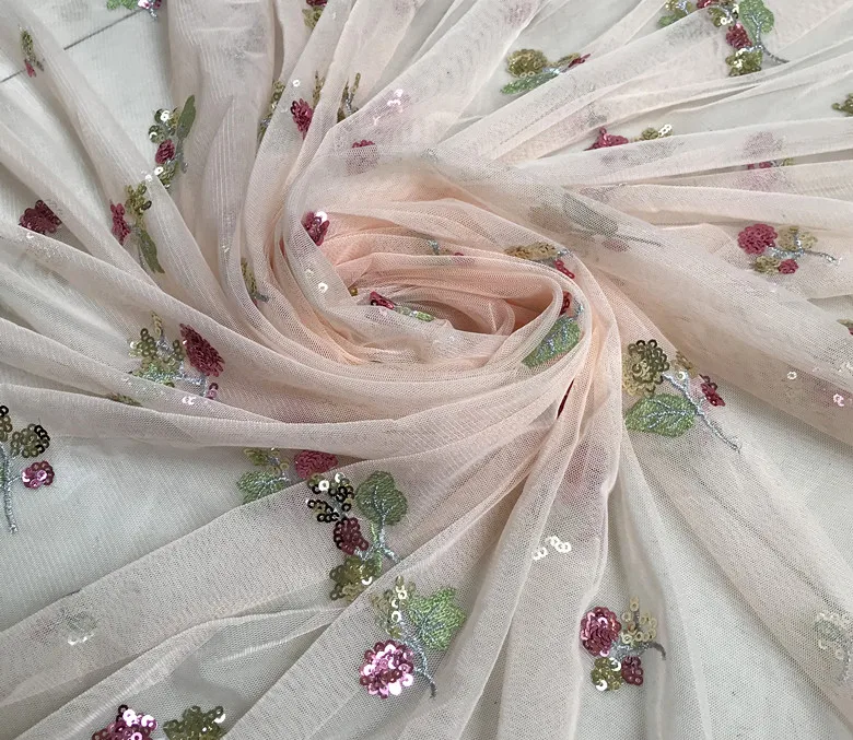 5 ярдов/партия, розовый тюль с блестками, кружевная ткань с вышивкой, Швейные аксессуары для свадьбы, ткань от-кутюр, платье с цветочным узором для девочек