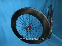 Новый 700C 88 мм трубчатый обод дорожный велосипед 3 К UD 12 полный углеродного волокна наборы велосипедных колес с Powerway R13 концентраторы 20,5 23 мм
