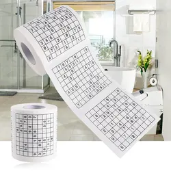 1 рулон 2 слоя номер судоку печатных WC для ванной забавные тонкая оберточная бумага туалетной бумаги Ванная комната поставки подарок