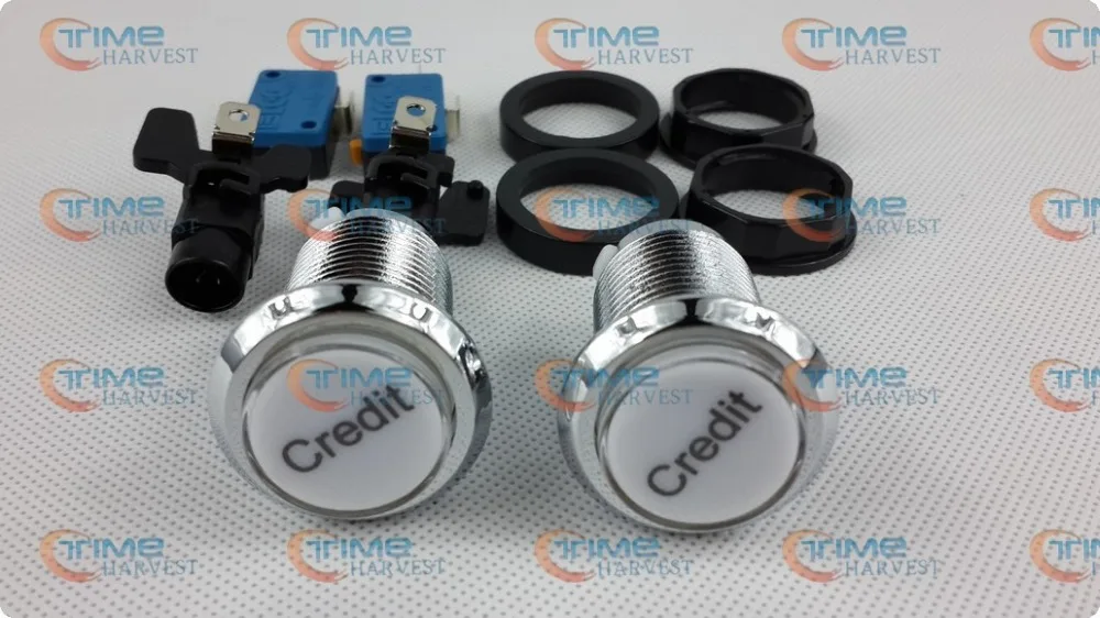 

20шт. Кредитная Серебряная Кнопка с подсветкой, кнопка, аркадная машина, запчасти, аркадная машина, монетница, кабинет оператора