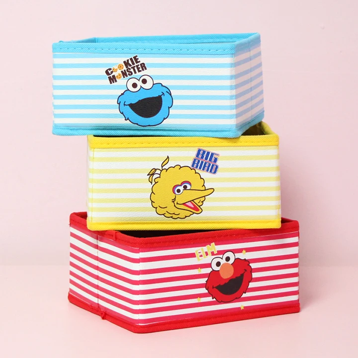 

Cartoon Cute Sesame Street Elmo Moppy Cosmetic Box Bag for Woman Girl Makeup Bags Toy Accessories Box Folding Storage Box Bag