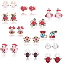 Милая серьга с рождественской тематикой Санта Клаус Снеговик прекрасный колокольчик украшения аксессуары Романтические Рождественские подарки для женщин и девочек