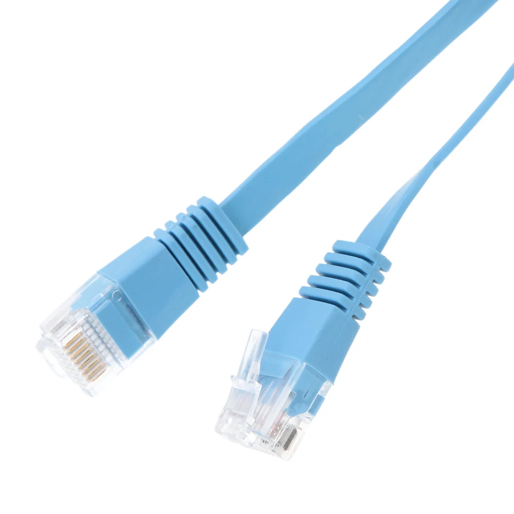 Высококачественный синий высокоскоростной плоский кабель RJ45 30 м/98 42 фута Cat6 Ethernet