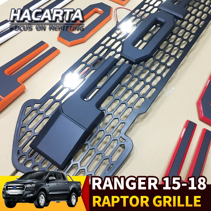 RAPTOR Stlying Grill для Ford Ranger- ABS буквы передняя решетка черный радиатор грили для Ranger Wildtrak T7