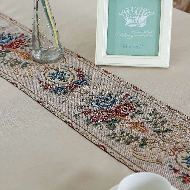 Purple Pastoral Lace Floral Home Kitchen Party Tablecloth Set Suit Table-cloth Rectangular Round Table Cloth Chair Cover