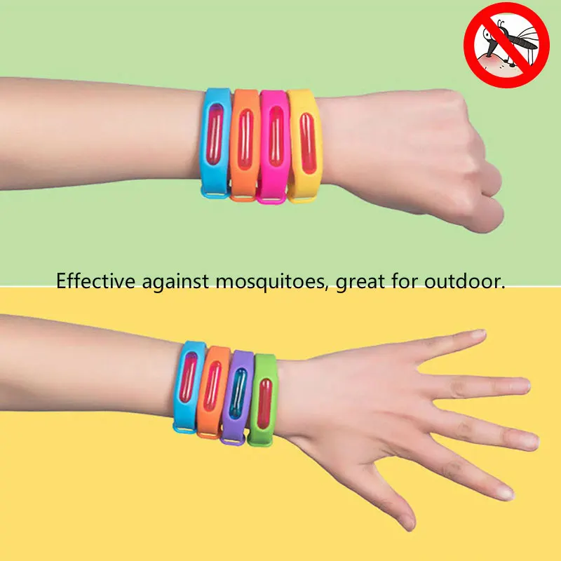 

1pc Colorful Environmental Protection Silicone Wristband Summer Mosquito Repellent Bracelet Anti-mosquito Band safe for children