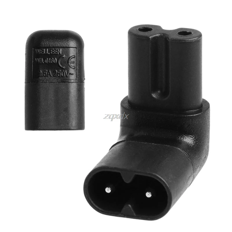 

Hot IEC 320 2-Pin C7 Female To C8 Male Right Angled AC Power Adapter Converter Whosale&Dropship