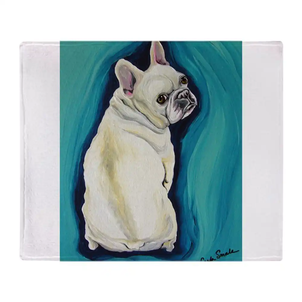 french bulldog fleece fabric