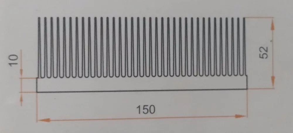 Fornece Radiador de Dente Dente Dente Fino tipo pá de Alta Engrenagem Largura do Radiador de Perfil de Alumínio 150 mm Alto 52 mm Comprimento 100 150 200 300 mm Legal Ventiladores e resfriadores - Imagem 2