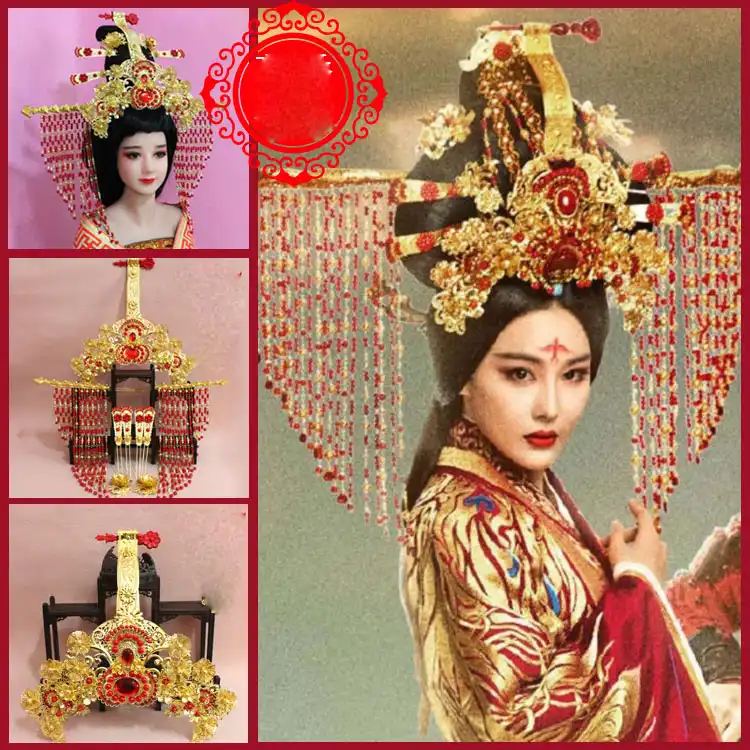 A360 Ancient Chinese Empress Princess Wedding Hair Tiara Long Tassel