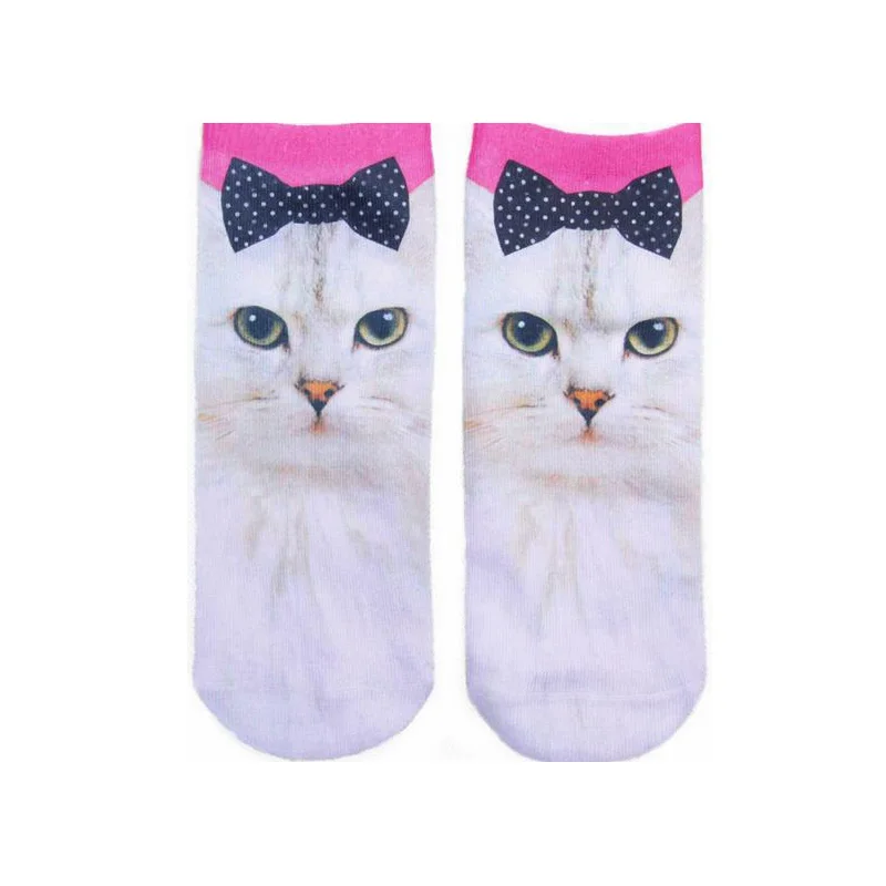Perfering/Новинка года; популярные уникальные носки; короткие носки для мужчин и женщин с героями мультфильмов; забавные женские носки с 3D рисунком кота; Meias; Kawaii INS - Цвет: cat 9