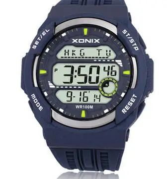 Мужские спортивные наручные часы цифровые водонепроницаемые 100 м многофункциональные наружные Часы светодиодный светильник Мировое время часы для плавания - Цвет: 1