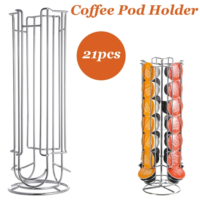 Special Price 21PCS Coffee Capsules Rack Stand Organizer Revolving Coffee Pod Holder Dispenser for Tassimo Nespresso Dolce Gusto Kitchen Tools
