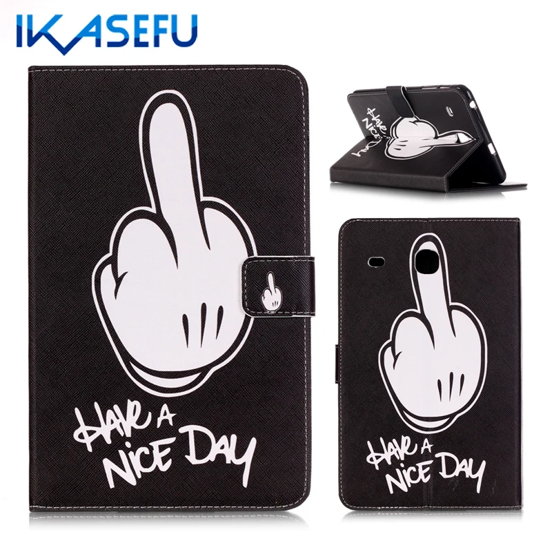 

IKASEFU Coque Fundas Filp Stand for Samsung Galaxy Tab 4 8.0 inch Tpu Back Cover PU leather Case for Samsung Galaxy Tab 4 8 T337