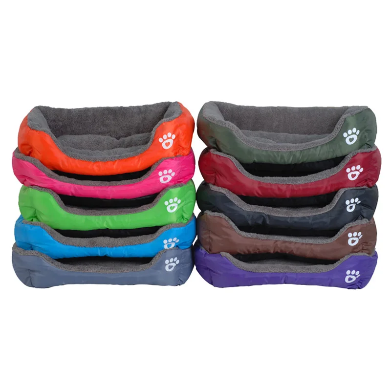 

S-3XL 9 Colors Paw Pet Sofa Dog Beds Waterproof Bottom Soft Fleece Warm Cat Bed House Petshop