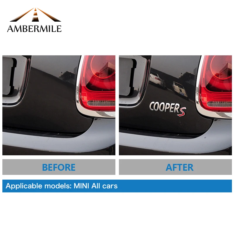 AMBERMILE 3D металлические автомобильные наклейки задний багажник хвост эмблема для