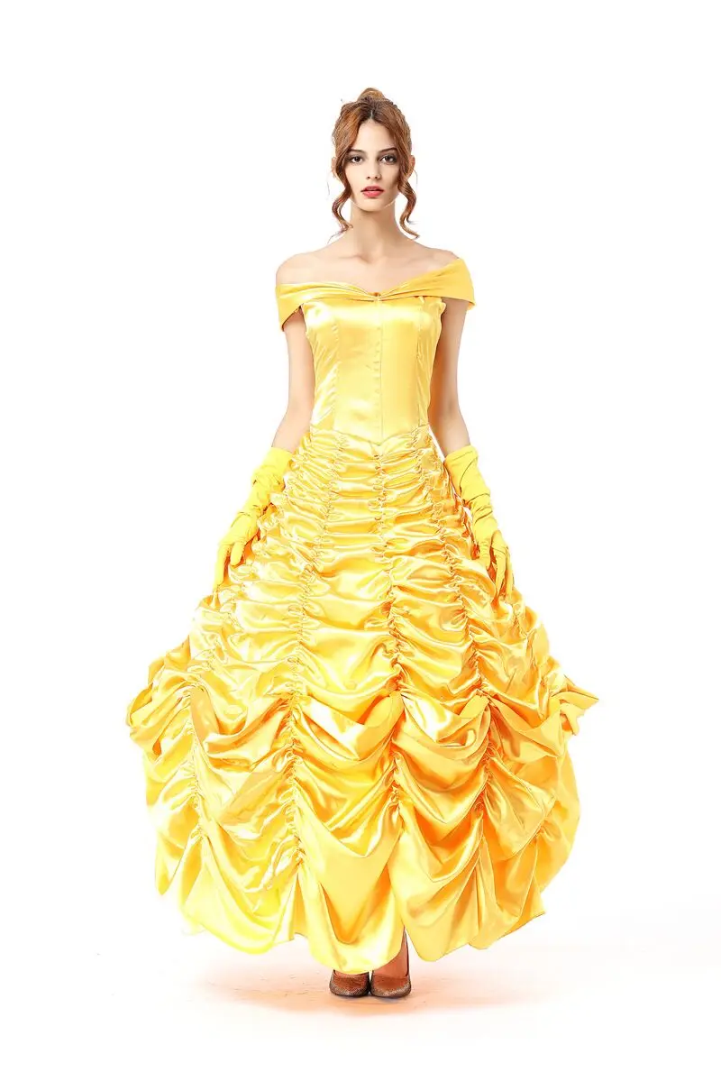 CFYH высококачественный костюм на Хэллоуин Принцесса фантазия женщины косплей Красавица и Чудовище взрослый костюм принцессы