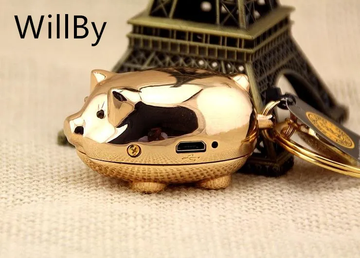 

2PCS/LOT Creative Personality Pig Shape Metal Windproof USB Rechargeable Cigarettes Lighter