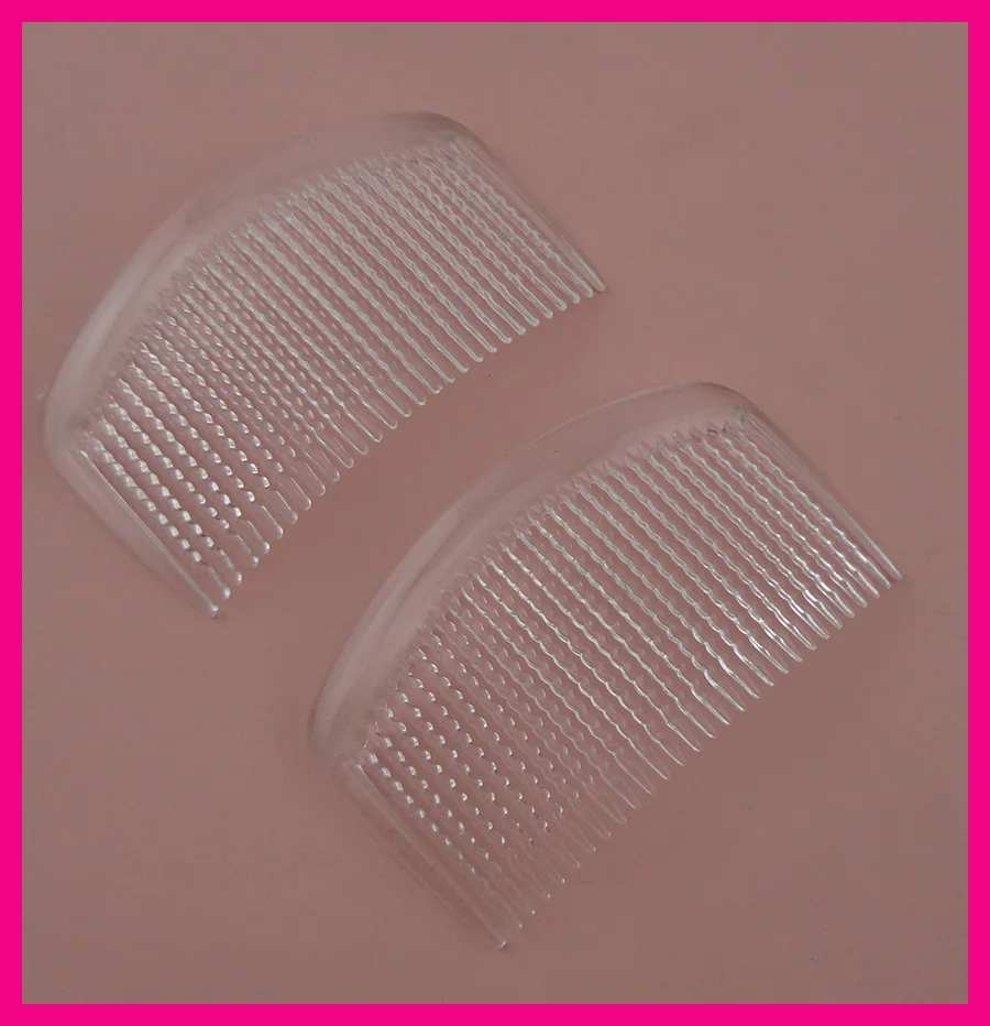 10PCS 9.0cm*5.0cm 29teeth Clear plain Plastic Combs with waved teeth