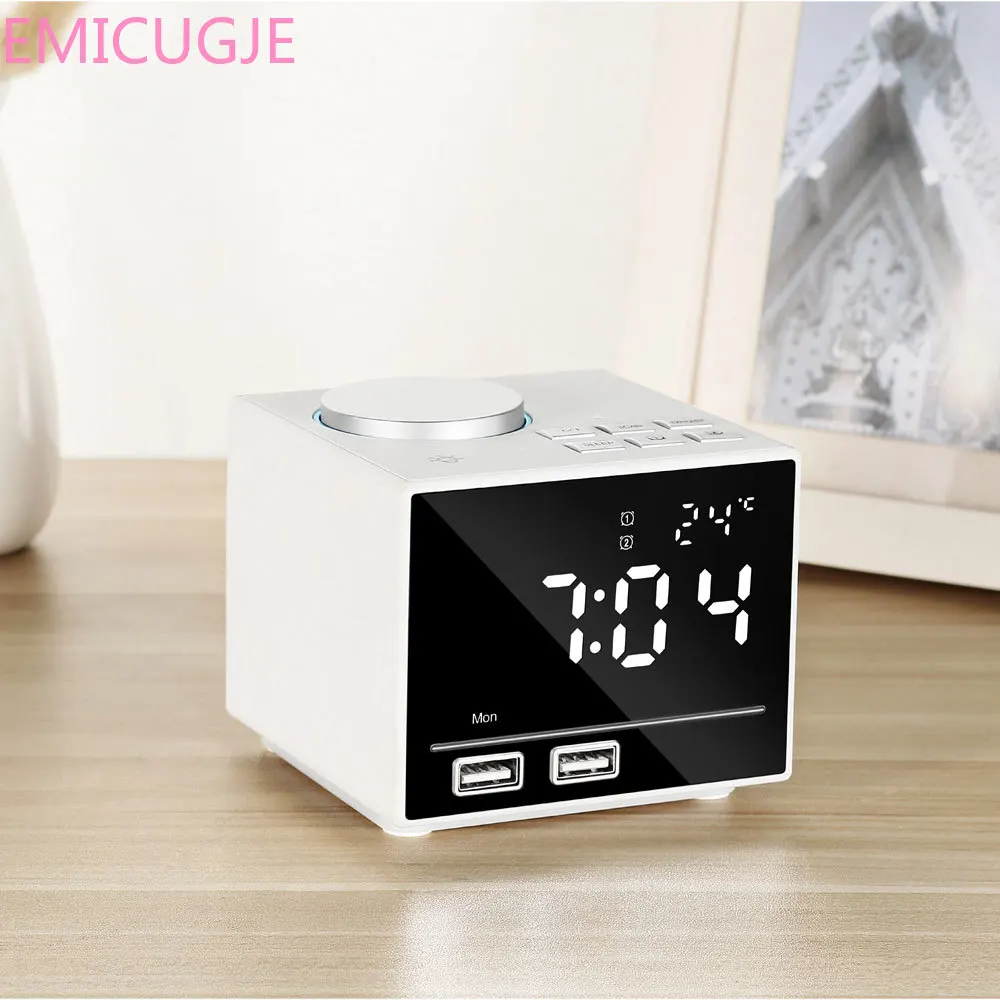 

FM Radio with USB Charging and Speakerphone LED Digital Alarm Clock Table Bluetooth Color Changing Alarm Clock