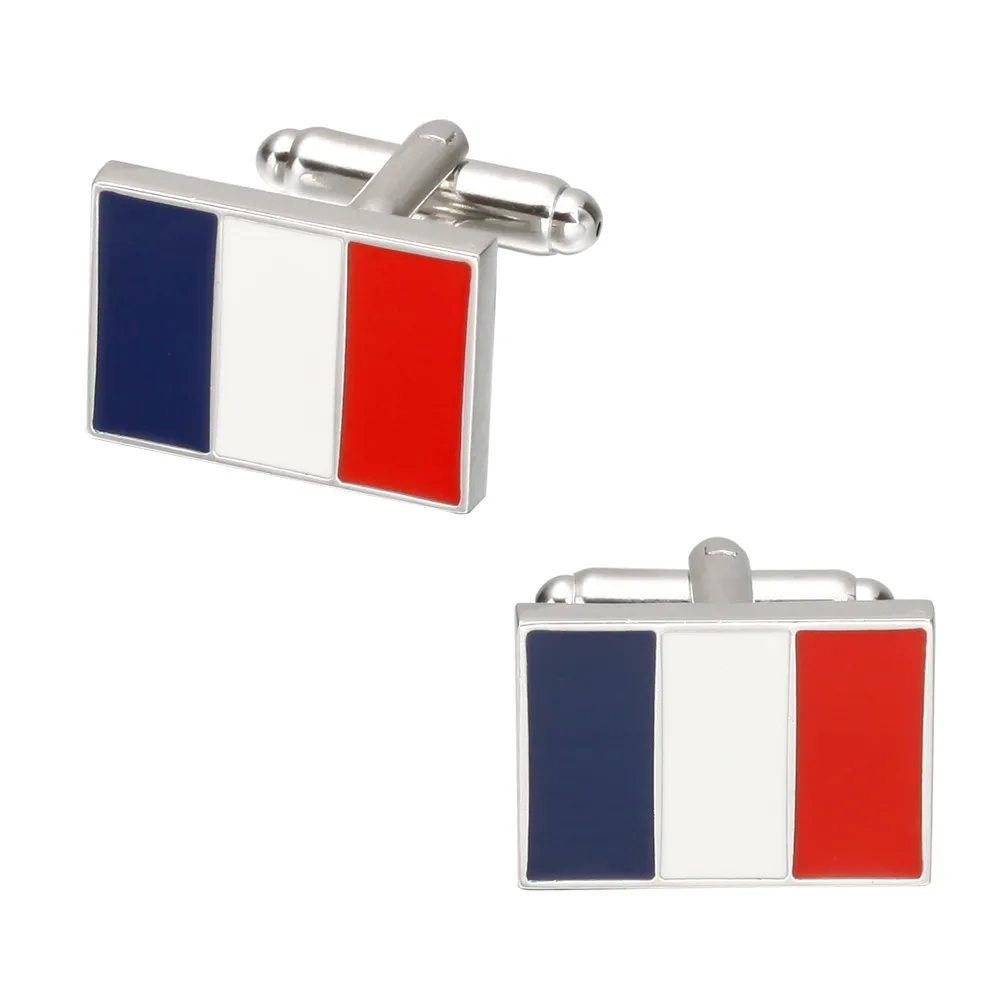Запонки для витрины национальные запонки Французский флаг дизайн запонки красный и белый и синие полоски дизайн бирка и салфетка