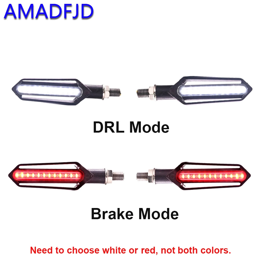 Amadfjd 2/4 шт течет поворотов мотоцикл СВЕТОДИОДНАЯ мигалка мотоцикла светильник s DRL индикатор светильник тормозной поворотники Лампа