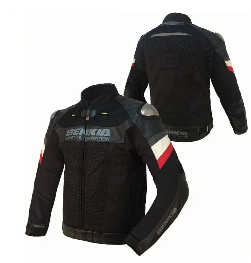 BENKIA Мужская мотоциклетная куртка кожаная дышащая мотоциклетная куртка Титановая Броня съемная подкладка куртка для мотокросса