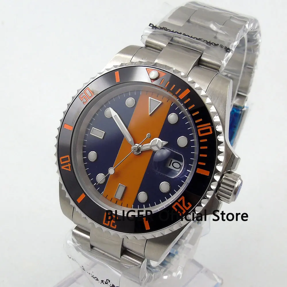 

Nologo 40MM Date Ceramic Bezel Sapphire Glass MIYOTA Automatic Self-winding Mechanical Men's Watch Wristwatch
