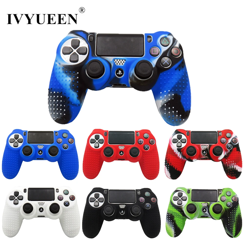 Ivyueen противоскользящие силиконовый чехол для sony Игровые приставки Dualshock 4 PS4 Pro Slim контроллер крышка с Стик Захваты шапки