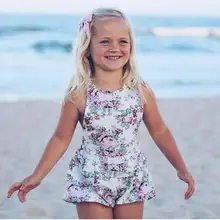 Летние детские комбинезоны для девочек для маленьких девочек, комбинезон, комбинезон без рукавов с цветочной вышивкой сзади кружевной комбинезон, одежда для малышей