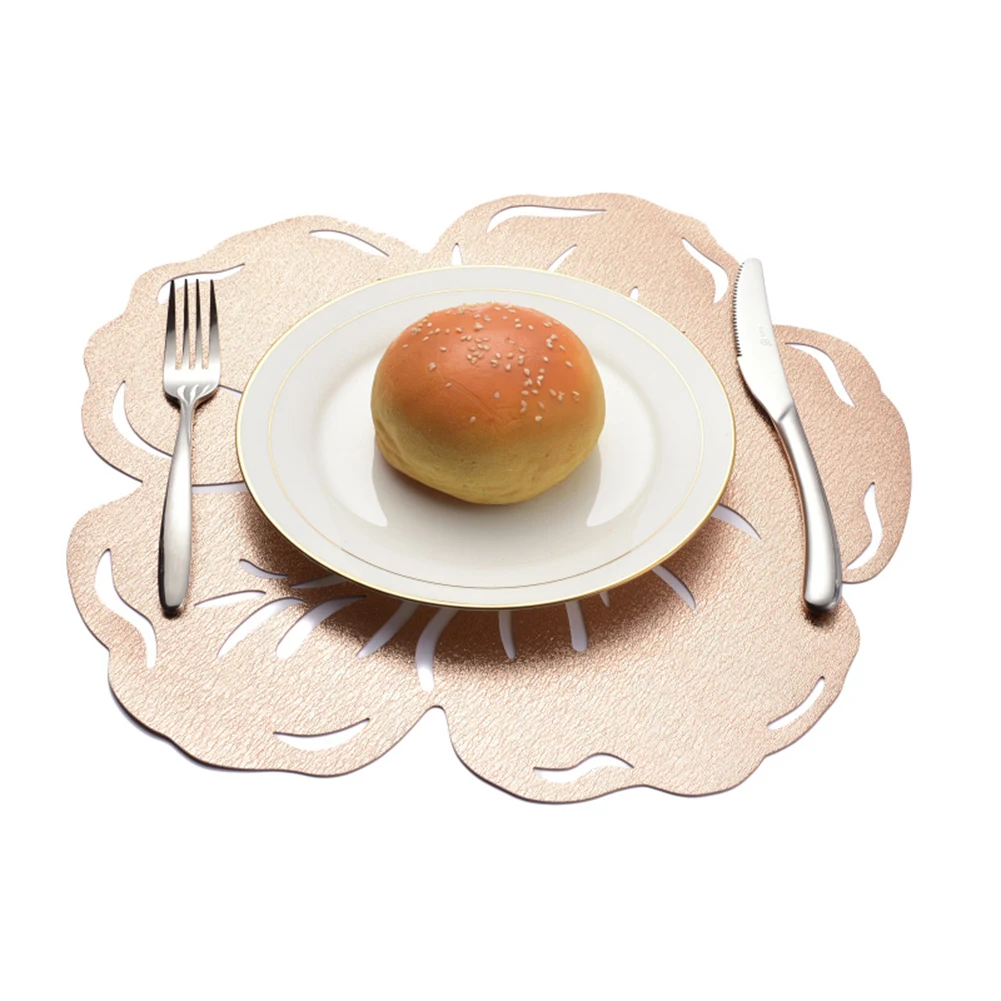 

Placemat for dining table Coasters Flower Shape Craetive Simulation Plant PVC Cup Coffee Table Mats Kitchen Home Decor
