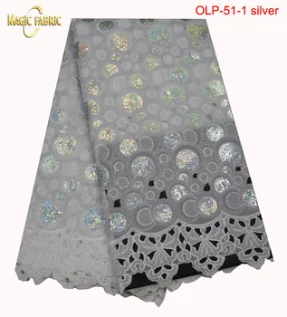 

Factory Price Fashion Embroidery Double Organza Lace African French Lace Fabric With Sequins For Sexy Dress OLP-51