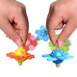 Новый цветок деревянный волчок Дети Классические игрушки Рождественский подарок традиционный интеллект развитие развивающие игрушки