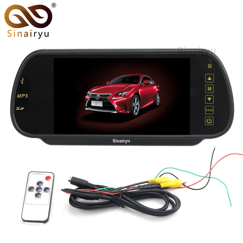 

Sinairyu HD 7" TFT Color LCD Screen Car MP4 MP5 Rear View Mirror Monitor Support FM Transmitter SD USB