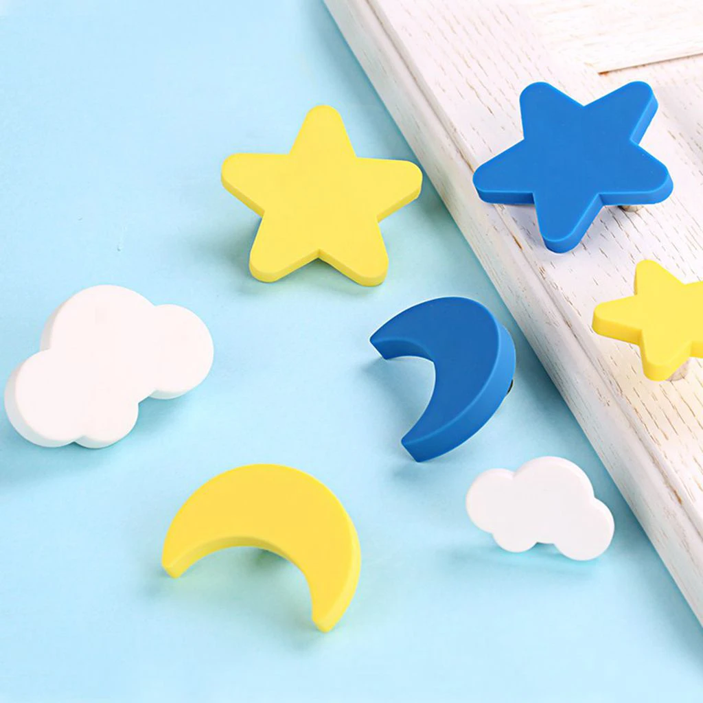 Kids Drawer Cabinet Pulls Room Knobs and Handles Cloud Shaped Cartoon Furniture Handles Plastic  Cloud Door Knob- L/S