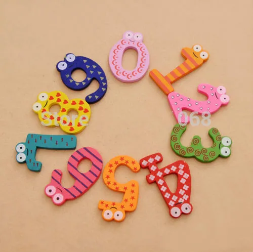 10pcs/set Montessori Baby Number Refrigerator Fridge Magnetic Figure Stick Mathematics Wooden Educational Kids Toys for Children 4