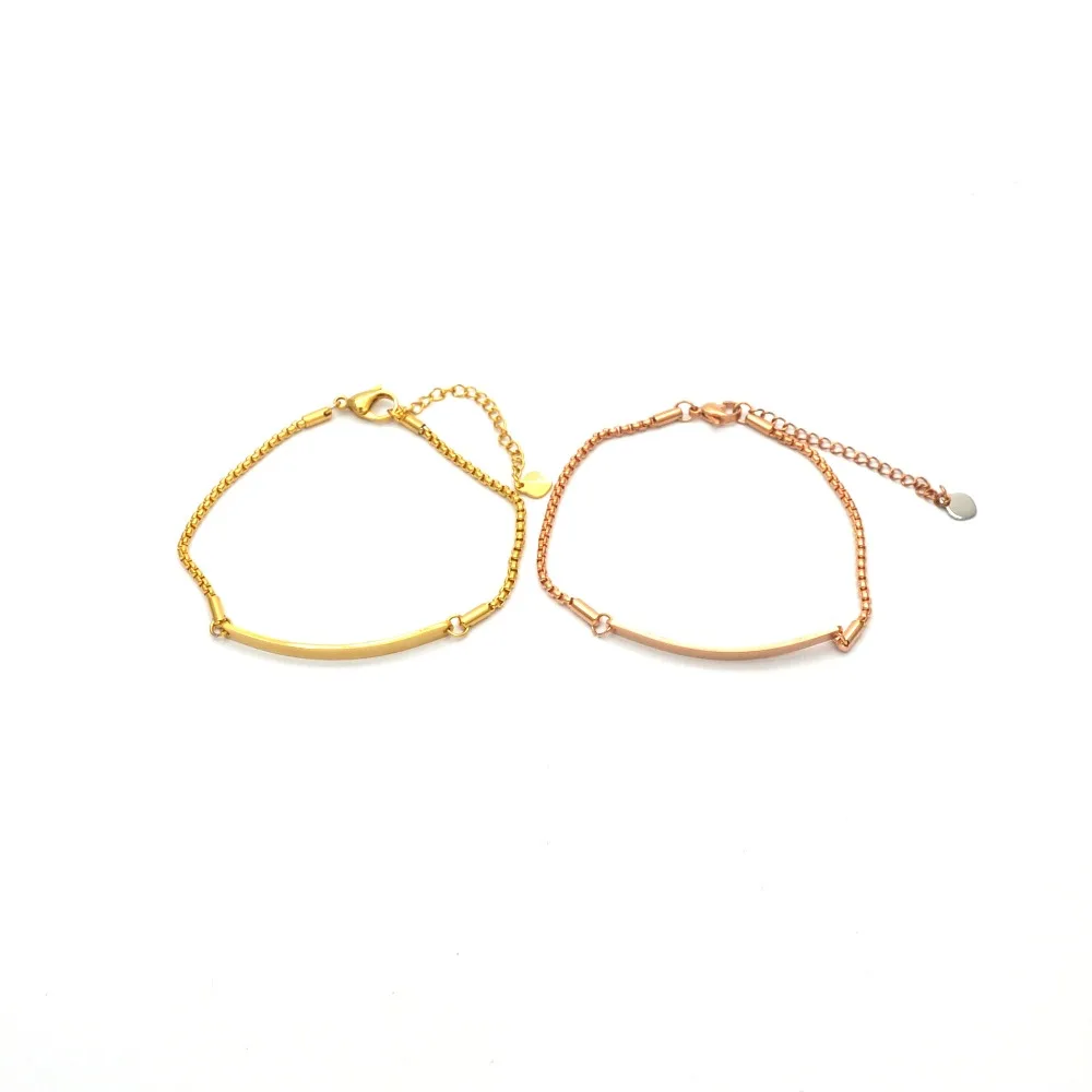 

women delicate bracelet jewelry wholesale stainless steel bracelet simple design gold and rose gold color bracelet Br042920