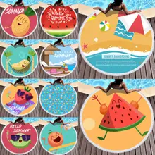 Горячая Распродажа модное милое большое круглое фруктовое пляжное полотенце декоративное покрывало стол Йога пляжный коврик