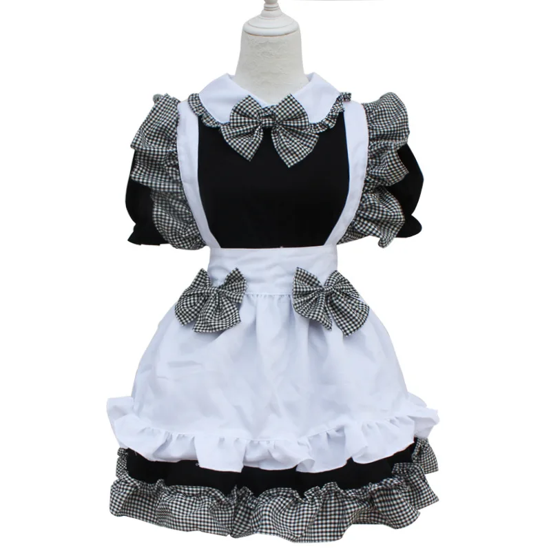 

Girl Maid Cosplay Dress Japanese Lolita Dress Summer Lace Princess Costume Dress Clothing Halloween Costumes Headpiece Apron