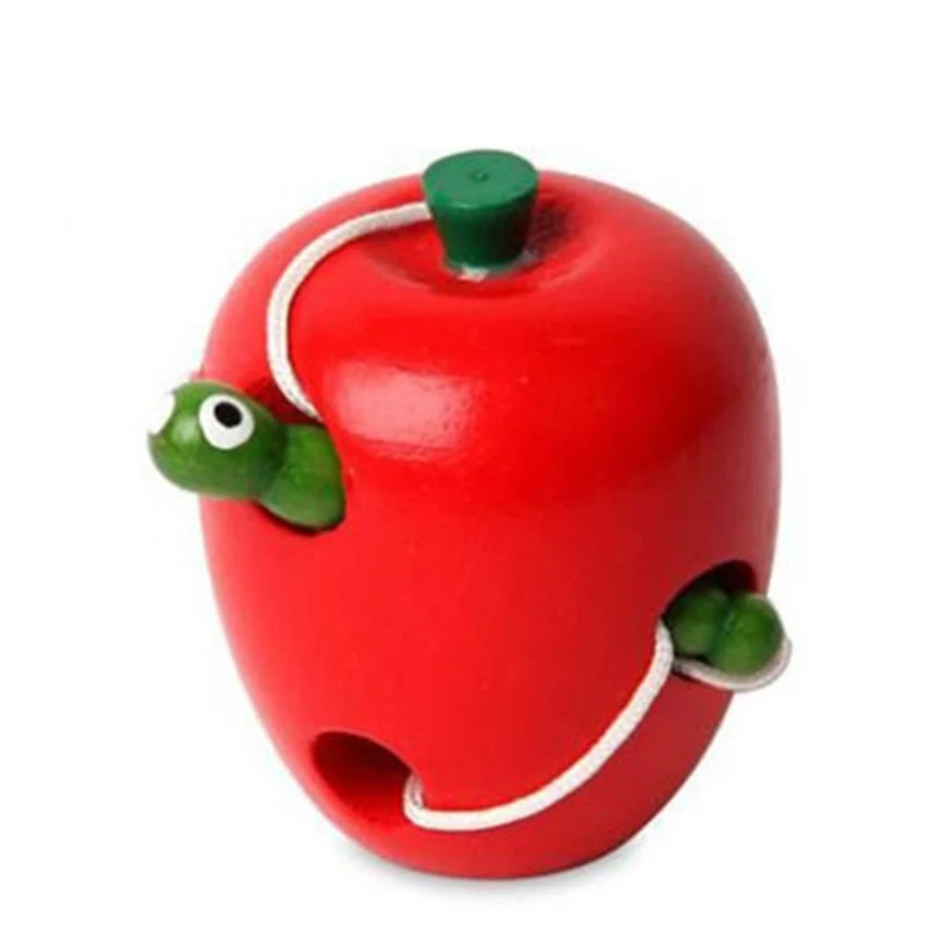 

Wooden Worm Eat Fruit Apple Peach Watermelon Baby Toys Montessori Early Educational Learning Toys for 0-7 Year Children