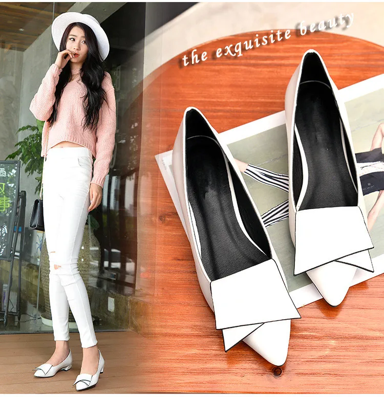 SHIDIWEIKE-2018-New-Pointed-Toe-Low-Heel-Pumps-Black-Red-White-Shallow-Mouth-1-5cm-Thick (1)
