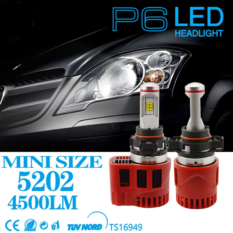 

2PCS High quality NEW DC11V-30V 45W 9000LM LED Headlight 5202 socket P6 360 Degree angle LED Bulb Canbus Kit