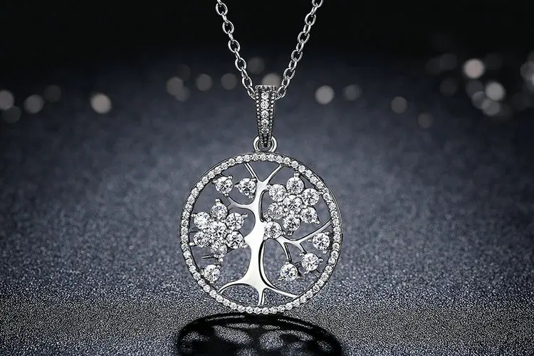 925 Sterling Silver Tree of Life Pendant Necklaces