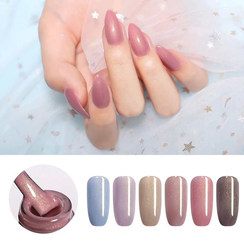 UR SUGAR 7.5ml Shimmer Glitter Gel Nail Polish Brown Pink Color Nail Art Gel Lacquer Soak Off UV Gel Varnish Matte Effect Gel