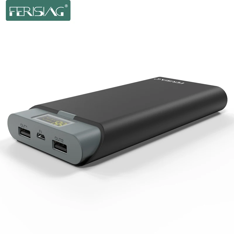 Ferising 18650 PowerBank 20000mAh 5V/2A Power bank Portable External Battery LCD Dual USB Pack Backup Charger For iPhone 7 | Мобильные