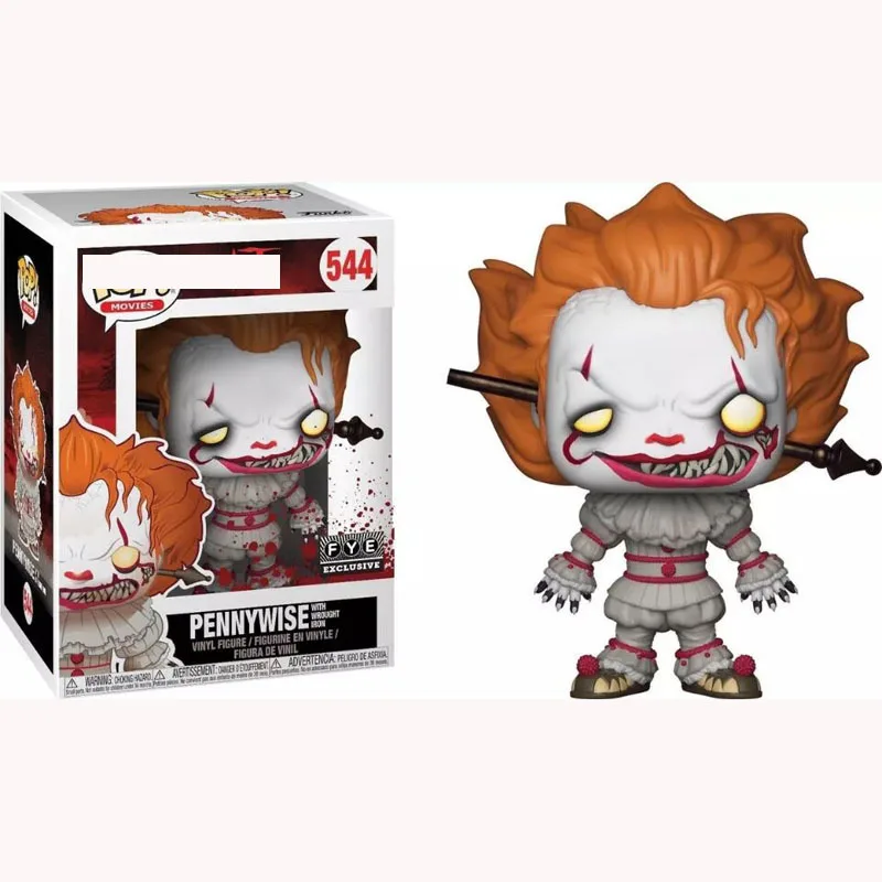 Funko pop Movies Стивен Кинг это Джокер клоун персонаж PENNYWISE Виниловая фигурка кукол игрушки - Цвет: 544 with package