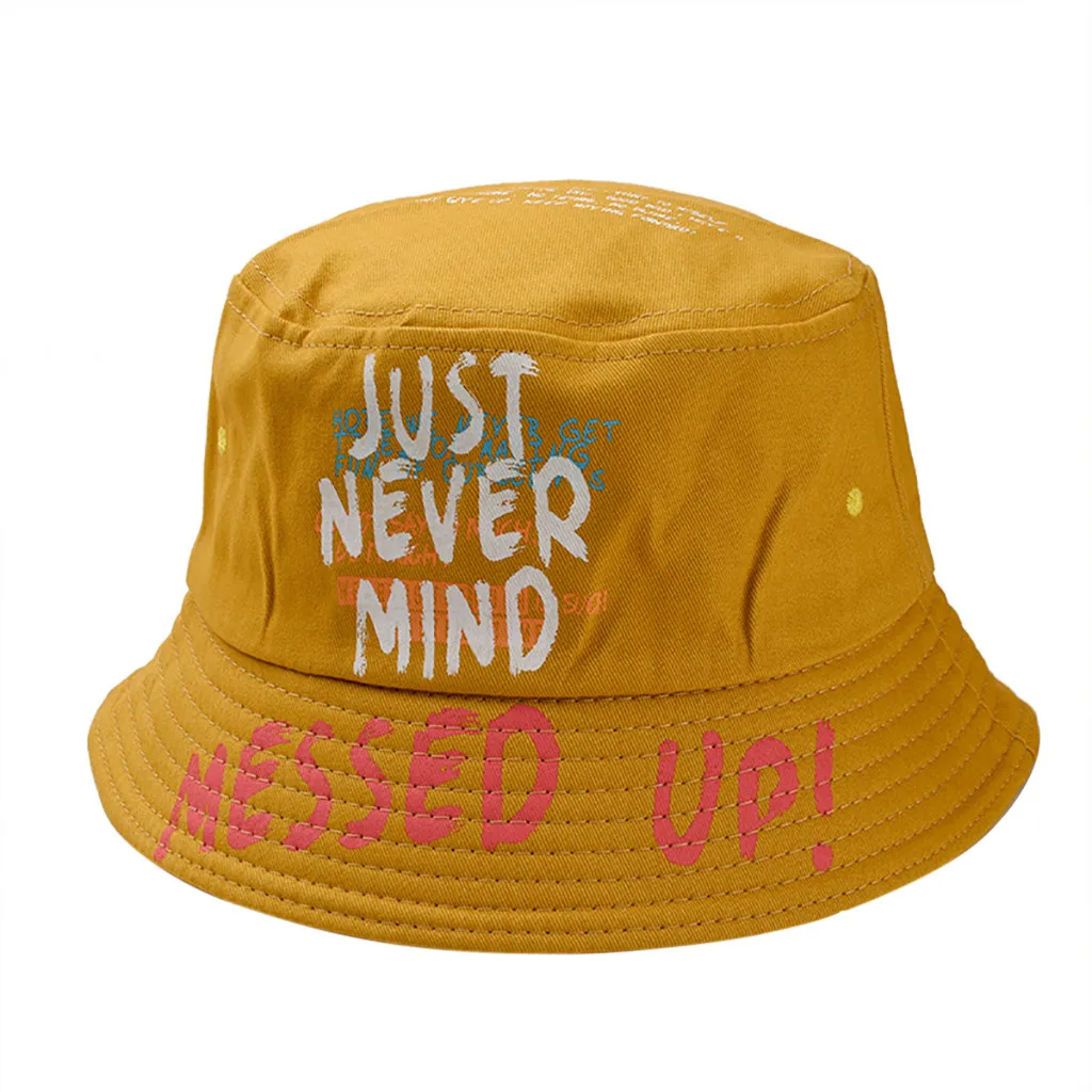 

2019 Unisex Flat Fishman Hat Summer Vintage Letter Bucket Hat Men Women Hip Hop Fishing Sun Cap Sprots Chapeau Panama Sun Hat #