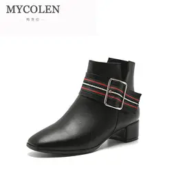 MYCOLEN/2018 г. осенне-весенние удобные ботинки челси роскошные дизайнерские женские ботильоны лаконичные ботинки на молнии винтажная модная